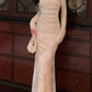 Vintage Mermaid Lace Prom Dress Elegant Apricot Square Collar Evening Party Gown Y7572