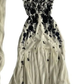 Champagne Spaghetti Straps Chiffon Black Lace Prom Dress, Long Evening Dress  Y7480