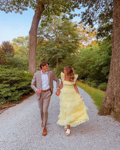 Retro Style Light Yellow A-line Multi-layered Tulle Prom Dress,Light Yellow Prom For Teenagers Y4670