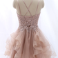 Spaghetti Straps Lace Tulle Homecoming Dress Vintage Party Formal Gown Y2584