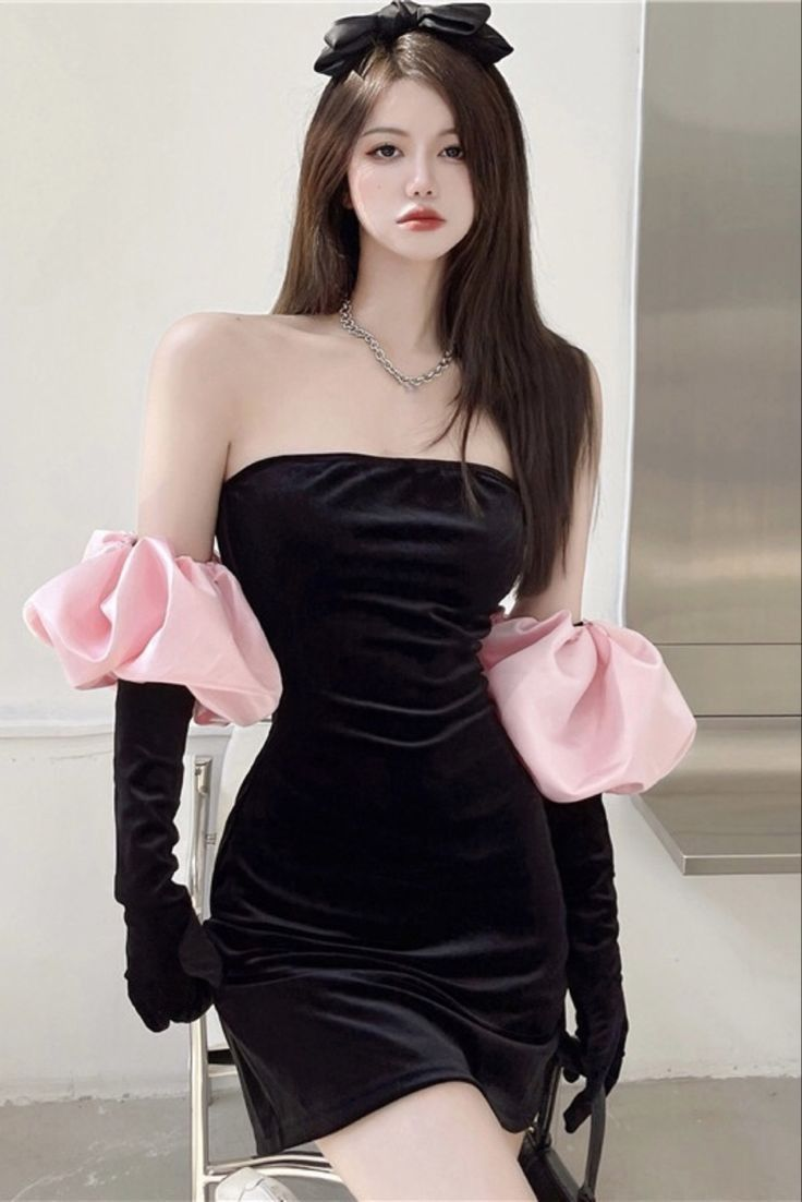 Sexy Black Strapless Homecoming Dress,Black Party Dress Y2381