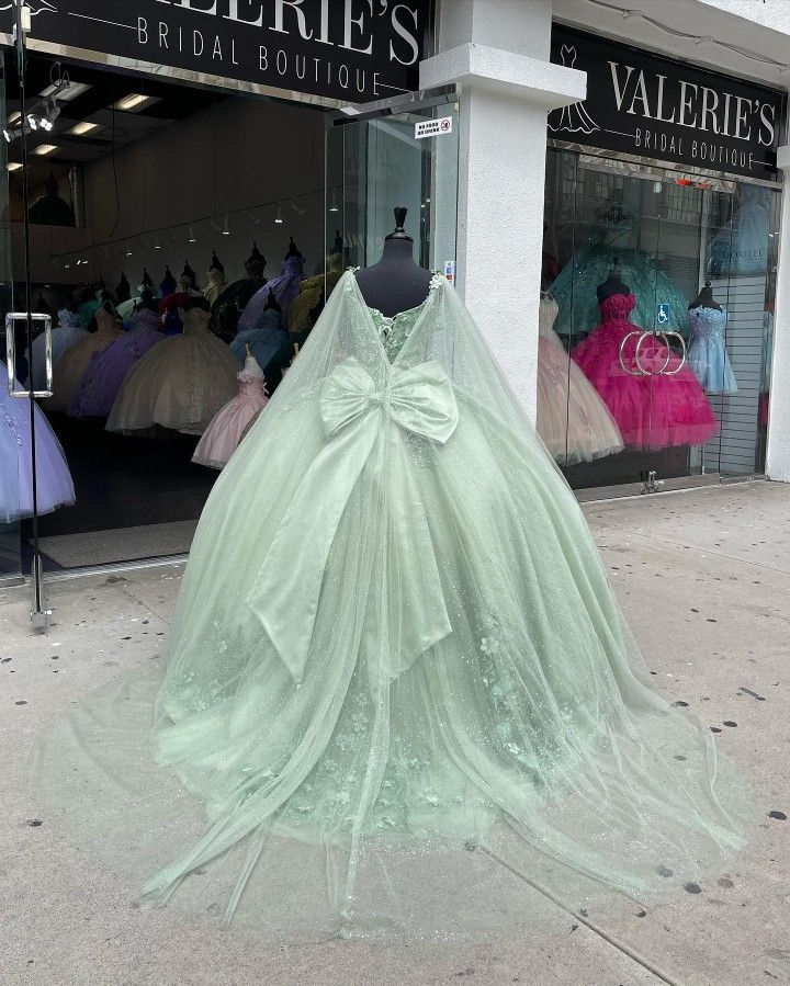 Sage Green Ball Gown with Appliques,Sweet 16 Dress,Quinceanera Dress Y2319