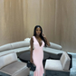 Sexy Pink V Neck Mermaid Prom Dress For Black Girls Y5266