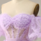 Fairytale Lavender Off the Shoulder Princess Gown,A-line Prom Dress  Y6274