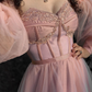 Light Pink A-line Tulle Prom Dress With Split  Y4819