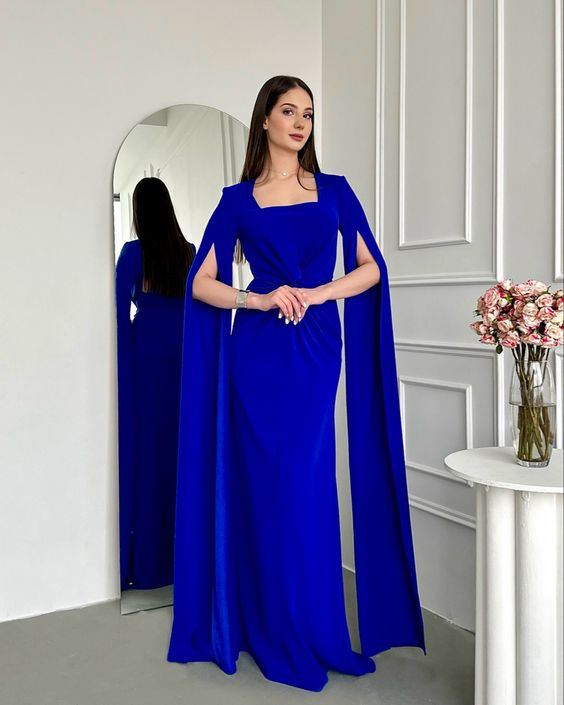 Women's Party Evening Dress Royal Blue Long Evening Dress  Y4646