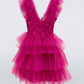 A Line V Neck Tiered Homecoming Dress, Tulle Short Prom Party Dress Y2210