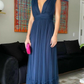 Elegant A-line V Neck Tulle Floor Length Prom Dress Y4836