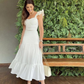 Charming White A-line Prom Dress,White Party Gown Y6830