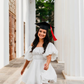 White A-line Short Graduation Dress,White Homecoming Dress  Y1843