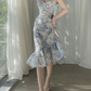 Charming Print Floral Mermaid Prom Dress,Summer Beach Dress Y6720