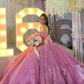 Off the Shoulder Quinceanera Dress Lace Applique Ball Gown Sweet 15 Dress Y4086