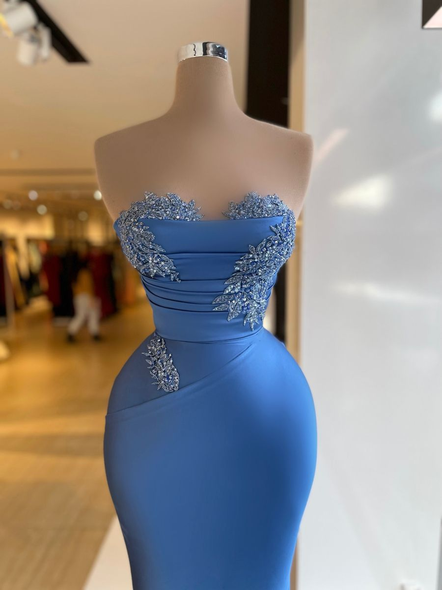 Charming Sheath/Column Blue Evening Dress,Pageant Dress Y4196