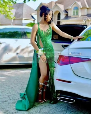 Stunning Green Prom Dress For Black Girls  Y4191