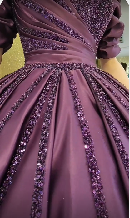 Beautiful Ball Gown For Wedding Prom Dresses Shiny Prom Dress Y4441
