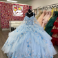 Baby Blue Tulle Appliques Quinceanera Dress,Baby Blue Ball Gown,Sweet 16 Dress ,Y2426