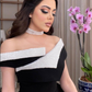 New A-Line Black Arabia Dubai Evening Dresses Off Shoulder Prom Party Gowns Slit Side Elegant Formal Occasion Dress  Y4689