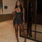 Luxurious Black Homecoming Dress,22th Birthday Outfit Dress  Y4230