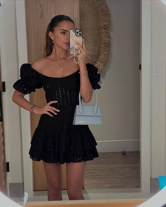 Fashion Black A-line Homecoming Dress,Black Cocktail Dress Y6994