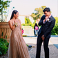 Sparkly A-line V Neck Prom Dress,Senior Prom Gown Y6089