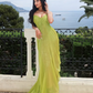 Sexy Green Long Prom Dress Spaghetti Straps Evening Gown Y7925