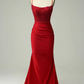 Mermaid Halter Dark Green Long Prom Dress with Appliques Beading Y1858