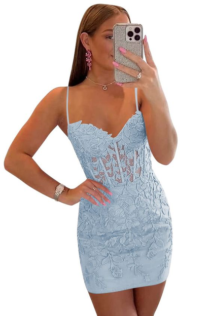 Spaghetti Straps Tight Homecoming Dresses for Teens Y2892