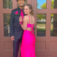 Hot Pink Prom Dress,Open Back Prom Gown Y3092