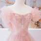 Pink Long Prom Dress, Pink A line Formal Graduation Dresses,Y2413