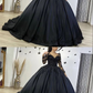 Black Long Sleeve Ball Gown Wedding Dresses Y5754