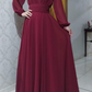 Elegant A-line Pure Color V Neck Floor Length Evening Dresses Y5817