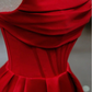 Stylish Flat Neck Satin Backless Pleated Floor Length A Line Evening Gown Prom Dress  Y6815