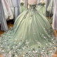 3D Floral Off Shoulder Ball Gown,Sweet 16 Dress,Quinceanera Dress Y2264