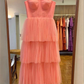 New Arrival Tiered Tulle Prom Dress, Long Evening Dress  Y4955