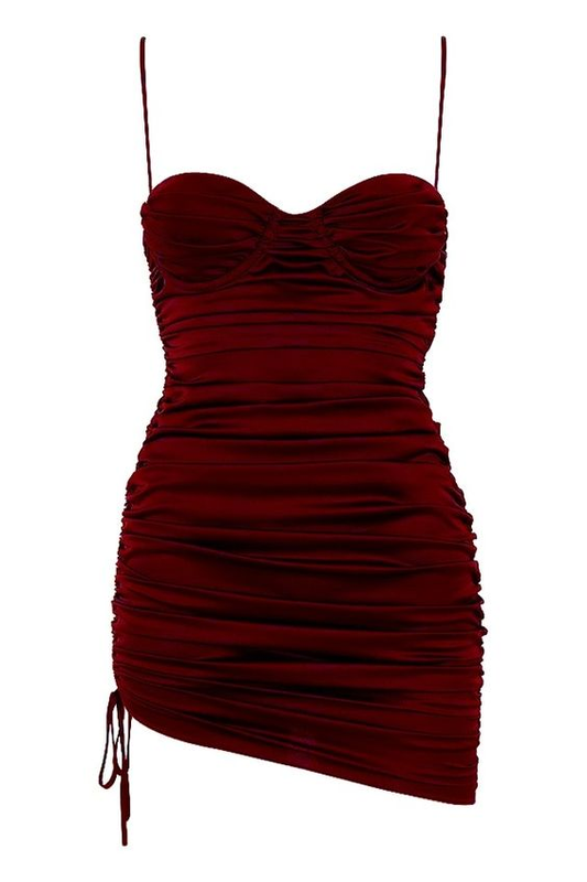 Sexy Burgundy Bodycon Dress,Cocktail Dress,Short Homecoming Dress Y2039