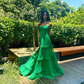 New Green Spaghetti Straps Long Prom Dress With Layers, Formal Gown Y4713