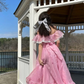 Off The Shoulder Pink Fairy Dress Long Prom Dress  Y2683