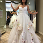 Gorgeous 3D Floral Applique A-line Wedding Dress Y2675