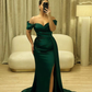 Green Off The Shoulder Mermaid Prom Dresses Y5440