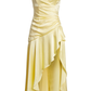 Yellow V Neck Ruffle Midi Dress,Fall Prom Dress Y2946