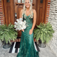 Elegant Emerald Green Mermaid Prom Dress,Senior Prom Gown Y7301