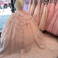 Charming Pink Applique Tulle Ball Gown,Pink Sweet 16 Dress Y5881