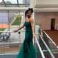 Stunning Green Mermaid Evening Dress With Appliques Y5930