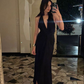 Classy Black Sleeveless Long Evening Dress,Fashion Black Prom Gown Y4871