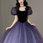 Tulle Short Sleeve Formal Dress, Cute A-Line Evening Dress Y4291