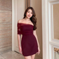 Chic Burgundy Homecoming Dress,Sexy Party Dress,Y2544
