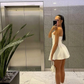 Cute White Strapless Homecoming Dress,White Party Dress Y1888