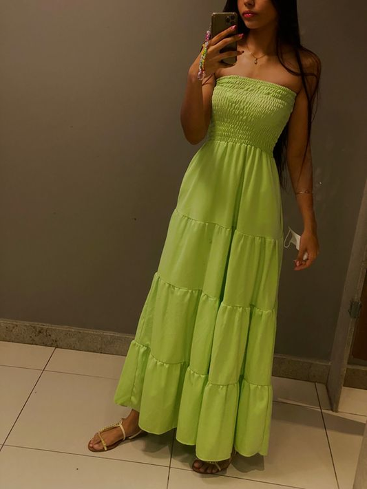 Simple Green A-line Prom Dress,Green Beach Dress Y6944