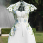A-line Short Sleeved Mini Homecoming Dress  Y2740