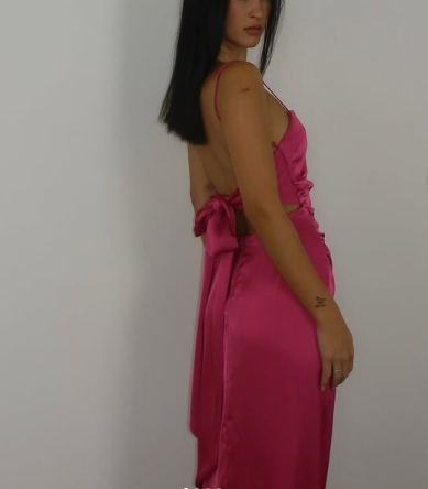 Hot Pink Sexy Sheath Long Prom Dress Backless Evening Gown Y7894